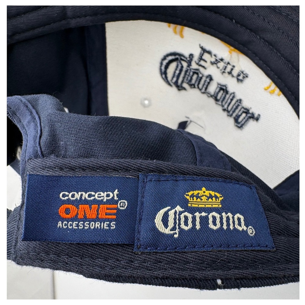 Corona Extra Mas Fina Navy Blue White Embroidered Adjustable Baseball Hat Cap - Picture 6 of 6